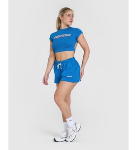 Oner Active Crop Tişört-Retro Mavi