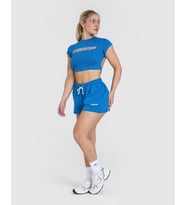 Oner Active Crop Tişört-Retro Mavi