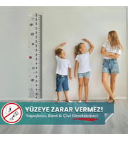 Galaksi Temalı Boy Cetveli - Duvarda Iz Bırakmayan Akıllı Kağıt Sticker, 200 Cm Boy Ölçer