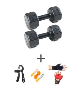 Ps Spor 4 Kg Dambıl Set(4KG 2 ADET DAMBIL) Body Eldiven Sayaçlı Ayarlanabilir El Yayı Ve Atlama Ipi