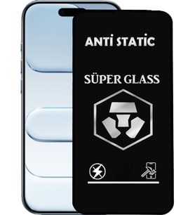 Apple Uyumlu   iPhone 17 Anti Static Toz Tutmayan Çerçeveli Temperli Ekran Koruyucu Cam