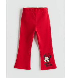 LCW Kids Kırmızı Minnie Mouse Baskılı Kız Çocuk Tayt