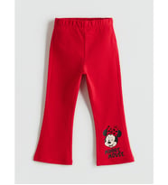LCW Kids Kırmızı Minnie Mouse Baskılı Kız Çocuk Tayt