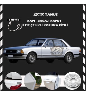 Ford Tanus Oto Araç Kapı Koruma Fitili 5metre Parlak Beyaz Renk