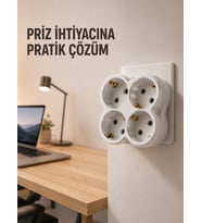 Tek Prizi 4’lü Yapan Priz Çoğaltıcı Direkt Prize Takılan Kablosuz Çoklayıcı