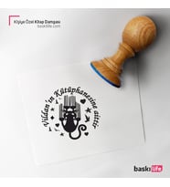 Kedi Kişiye Özel Kitap Damgası Kitap Mührü Kaşe Kitap Mühür Özel Damga 456