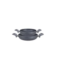 Granit 22/24 Cm Takım Yumurta Tavası Set Yanmaz Yapışmaz Çizilmez Çift Kulp Omlet