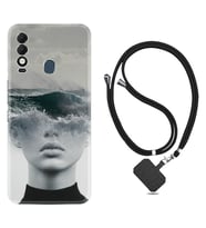 Tecno Spark 8T Kılıf Resimli Boyun Askılı İpli Desenli Silikon Mistic Woman 1361