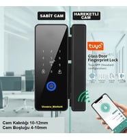 Akıllı Cam Kapı Kilidi (Parmak Izi + Şifre + Kart + Bluetooth Ile Açma)