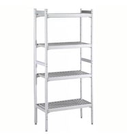 Electrolux Professional Düz Etejer Seti, Aluminyum Ayaklı, 4 Raflı, Her Raf Demonte Polietilen Tabletlerden Oluşur, Tabletler Bulaşık Makinesinde Yıkanabilir - 475x1304 Mm, H=1700 Mm BLS1304