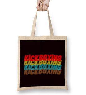 Vintage Kickboxing Retro Kickboxer Fighter Martial Arts MMA Bez Çanta Uzun Saplı