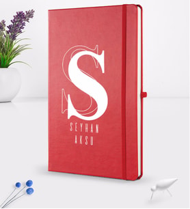 BK Gift Kişiye Özel İsimli Kırmızı Termo Deri Defter 16x24cm Model 34