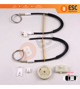 Renault Megane MK1 X64 1996-2003 4/5 Kapı 7700834346 İçin Ön Sağ Kapı Cam Kriko Tamir Seti