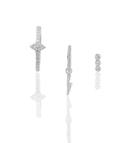 Gümüş rodyumlu zirkon taşlı eye kombin küpe SGTL12109RODAJ