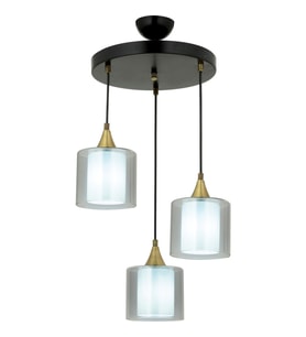 AVONNI AV-65233-3T-BSY-F Siyah Boyalı Modern Avize E27 Metal Cam 40cm