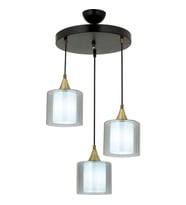 AVONNI AV-65233-3T-BSY-F Siyah Boyalı Modern Avize E27 Metal Cam 40cm