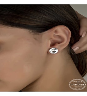 S-warovski Crystal Taşlı Gümüş Çivili Kadın Küpe