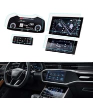 Audi Q8 Ekran Koruyucu Set Multimedya Kumanda Gösterge Klima (Şeffaf)