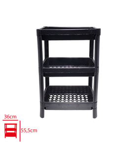 PERA DİKDÖRTGEN RAF 3 KATLI SİYAH HR1803