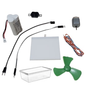 Kutulu 2 in 1 DC 3.6V Pil Led Panel Motor Anahtar Pervane Öğrenci Elektrik Devresi Hobi Deney Seti
