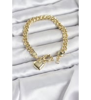 Detaylı Gold Renk Pirinç Kadın Bileklik - Tj-Bb8328