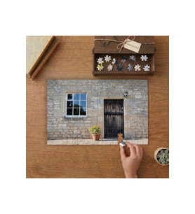Taş Ev Kapı ve Tencere Tasarımı 240 parça Ahşap Puzzle Ahşap Kutuda MP01170