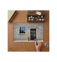 Taş Ev Kapı ve Tencere Tasarımı 240 parça Ahşap Puzzle Ahşap Kutuda MP01170