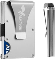 Valkyrie RFID Korumalı Alüminyum Metal 20 Kart Kapasiteli İnce Hafif Güvenli Kartlık Gümüş