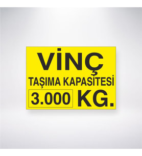Vinç Taşıma Kapasitesi 3.000 KG 21x28 Arkası Yapışkanlı Levha