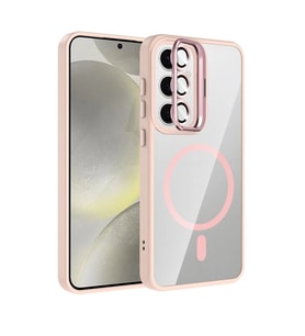 Galaxy S24 Fe Remim Lensli Magsafe Standlı Kapak - Pembe