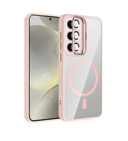 Galaxy S24 Fe Remim Lensli Magsafe Standlı Kapak - Pembe