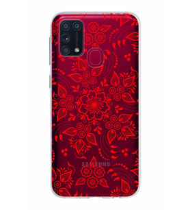 Samsung Galaxy M31 Kapak Nostalji Desen Tasarımlı Şeffaf Silikon Kılıf