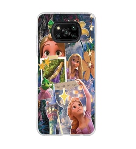 Poco X3 Pro / X3 NFC Uyumlu Rapunzel Kolaj Tasarımlı Şeffaf Telefon Kılıfı