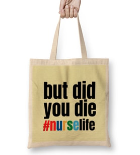 Nurse Gift İdea Funny Saying Quote Nursing Medical Bez Çanta Uzun Saplı