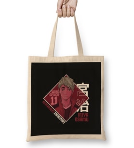 Anime Haikyuu Miya Osamu Team Colors Bez Çanta Uzun Saplı