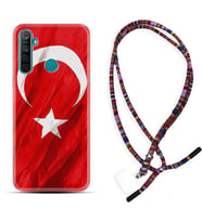 Realme 5i 5 Pro 6i 7 Pro 8 Kılıf Boyun Asklı Rasta Silikon Şanlı Türk Bayrağı 4 1401