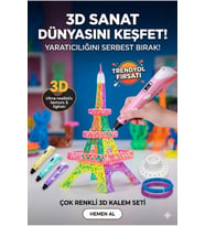 3D Kalem Seti (PEMBE) Dijital Göstergeli + 3 Renk Filament Hediyeli Eğitici Yazıcı ABS/PLA Uyumlu