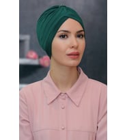 Zümrüt Pratik Hazır Geçmeli Tesettür Bone Sandy Kumaş Taçlı Büzgülü 1208_37