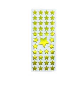 Sticker Kabartmalı Stiker Defter, Planlayıcı Etiket Sarı Yıldız (cb378-424) 16x7 cm