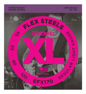 D’Addario EFX170 Bass Gitar Tel Seti FlexSteels Regular Light