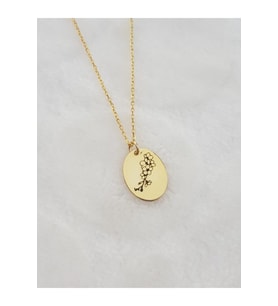 Doğum Çiçeği Kolye, Birth Flower Necklase (Mayıs - May) (Gümüş)