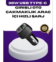 38W Çift Çıkışlı Araç Şarj Cihazı – Type-C ve USB PD Destekli