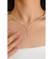 SU YOLU TAŞLI GERDANLIK 14 AYAR A058269