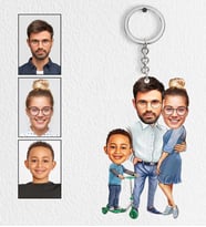 Kişiye Özel En Tatlı Aile Tasarımlı Karikatür Anahtarlık