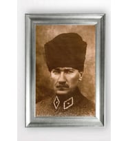 Gümüş Çerçeveli Atatürk Tablo cv1109