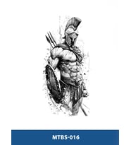 MTBS-021 ORTA BOY SPARTALI SAVAŞCI DESEN GEÇİCİ DÖVME-TATTO