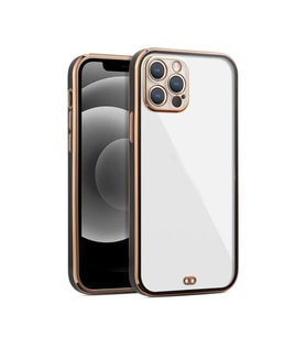 iPhone 13 Pro Max Arka kapak Kılıf   Siyah   kenarlı  rose