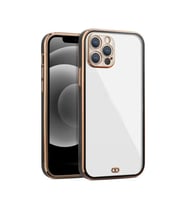 iPhone 13 Pro Max Arka kapak Kılıf   Siyah   kenarlı  rose