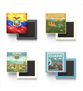 Buzdolap Magnetleri - Ekvador Quito - Ecuador - 4'lü Set Magneti