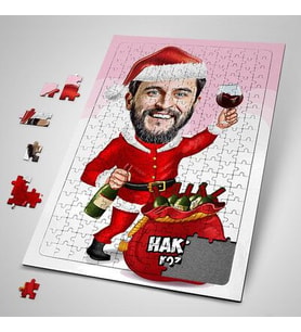 Kişiye Özel Neşeli Bir Yıl Olsun Karikatürlü Puzzle
